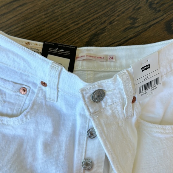 Levi’s Ribcage Straight Ankle Color Over Cloud - white NWT size 24 - Picture 8 of 12